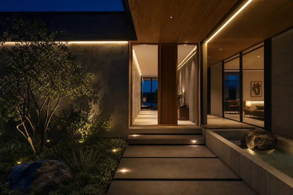 Projeto contemporâneo de iluminação arquitetural em LED